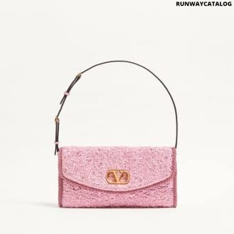Valentino Garavani Devain Small Shoulder Bag In Cloqué Jacquard Fabric.