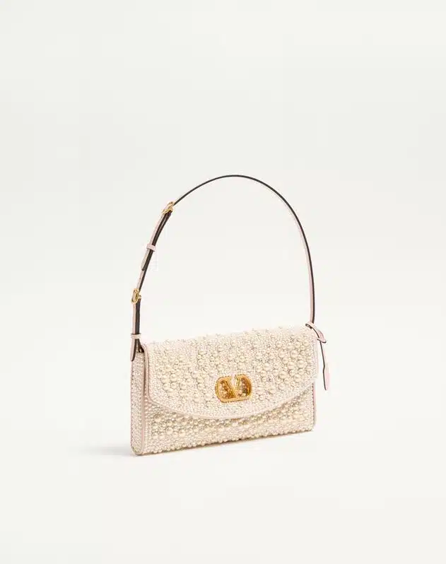 Valentino Garavani Devain Small Shoulder Bag With Pearls And Rhinestones - Image 2