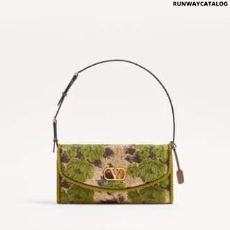 Valentino Garavani Devain Small Shoulder Bag In Jacquard Lurex Fabric