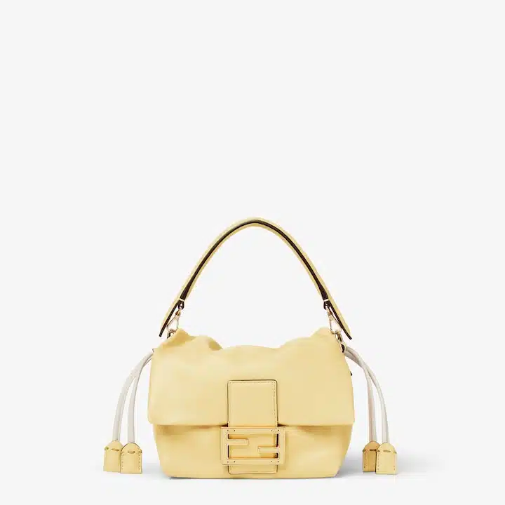 Mamma Baguette Small Light yellow nappa leather mini-bag