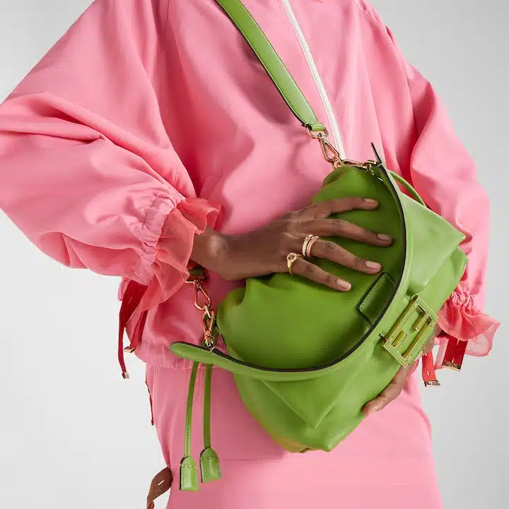 Mamma Baguette Medium Forest green nappa leather bag - Image 3