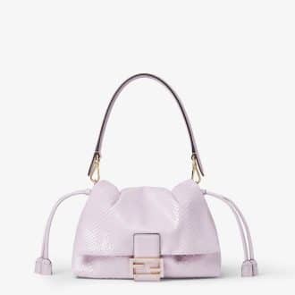 Mamma Baguette Medium Anemone purple python leather bag