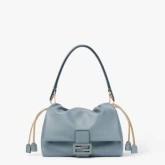 Mamma Baguette Medium Mercury blue nappa leather bag