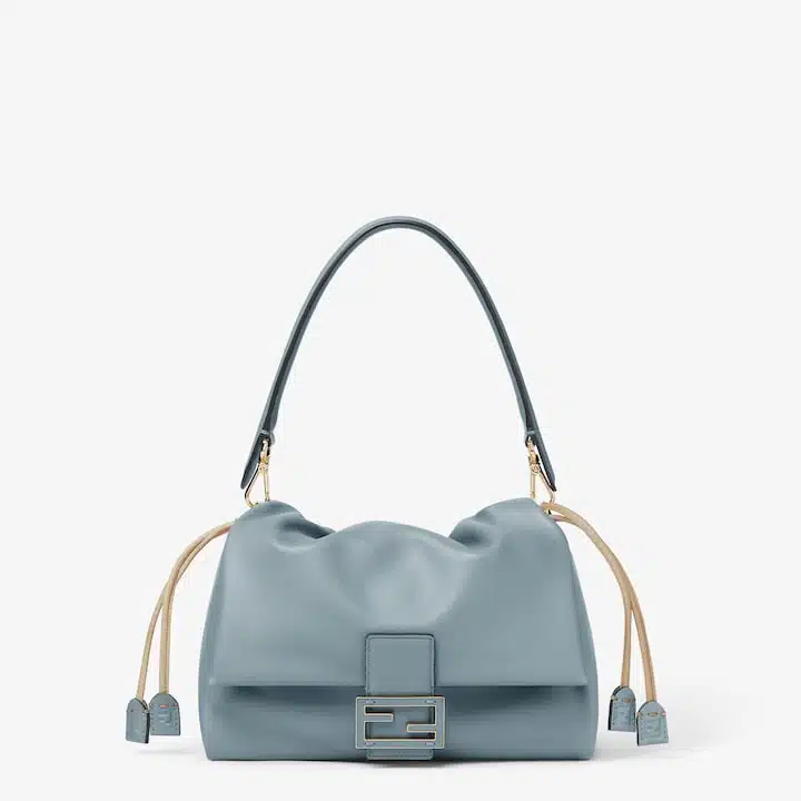 Mamma Baguette Medium Mercury blue nappa leather bag