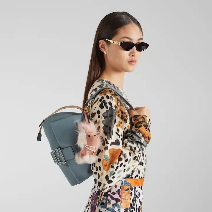 Mamma Baguette Medium Mercury blue nappa leather bag - Image 3