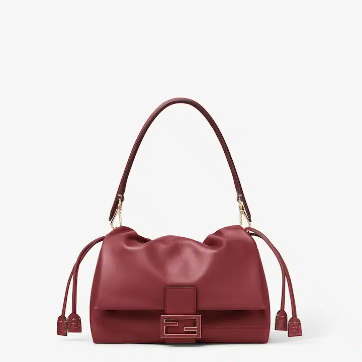Mamma Baguette Medium Burgundy nappa leather bag