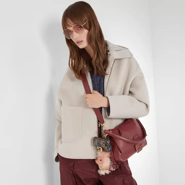Mamma Baguette Medium Burgundy nappa leather bag - Image 3