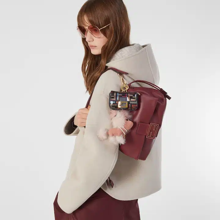 Mamma Baguette Medium Burgundy nappa leather bag - Image 2