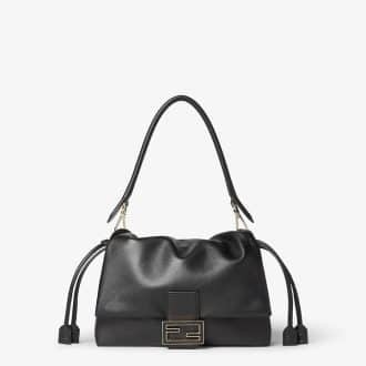 Mamma Baguette Medium Black nappa leather bag