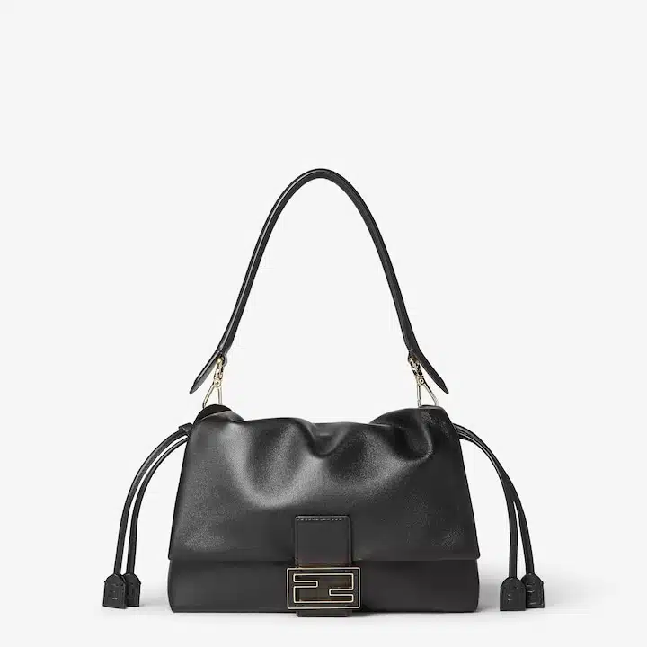 Mamma Baguette Medium Black nappa leather bag