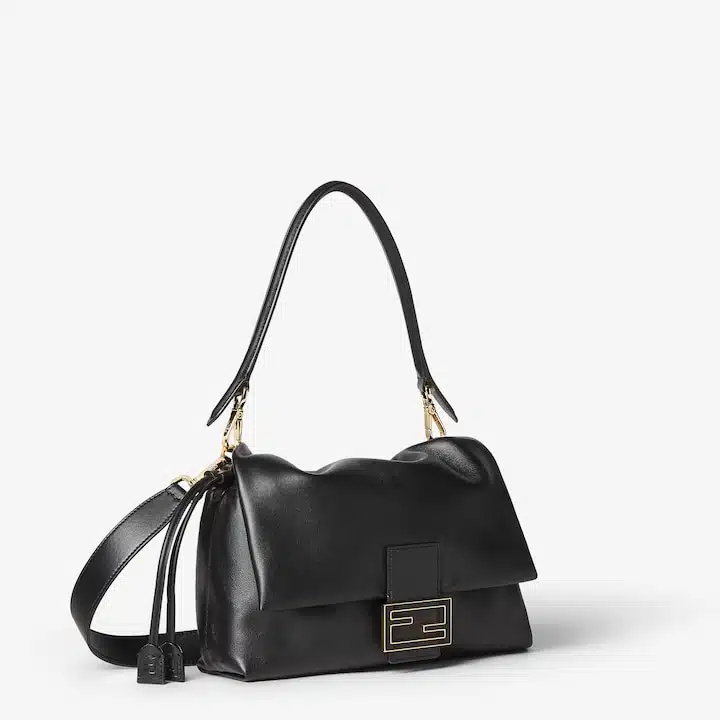 Mamma Baguette Medium Black nappa leather bag - Image 3
