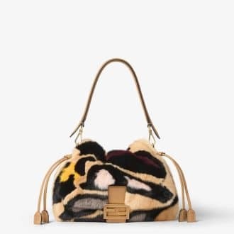 Mamma Baguette Medium Multicolor Night Butterfly inlay mink bag