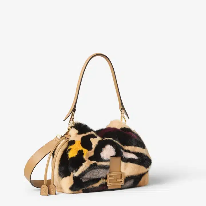 Mamma Baguette Medium Multicolor Night Butterfly inlay mink bag - Image 2