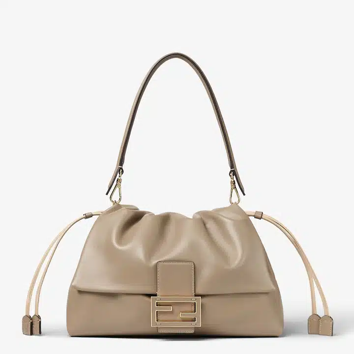 Mamma Baguette Large Dove gray nappa leather bag