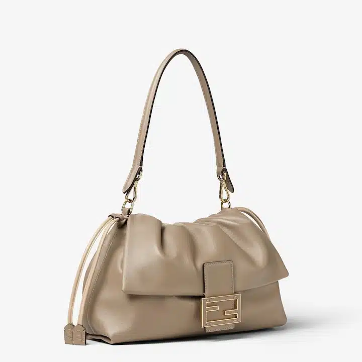 Mamma Baguette Large Dove gray nappa leather bag - Image 3
