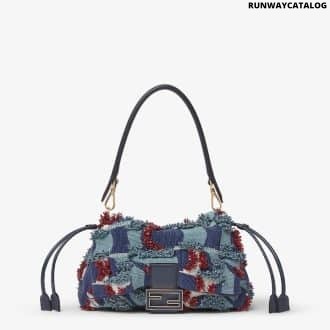 Mamma Baguette Medium Multicolored Night Butterfly beaded Bag
