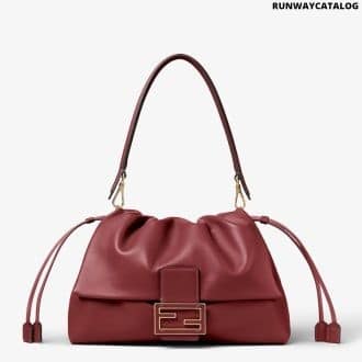 Mamma Baguette Large Burgundy nappa leather bag