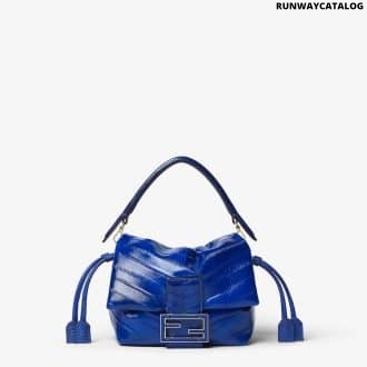 Mamma Baguette Small Electric blue inlaid hagfish mini-bag