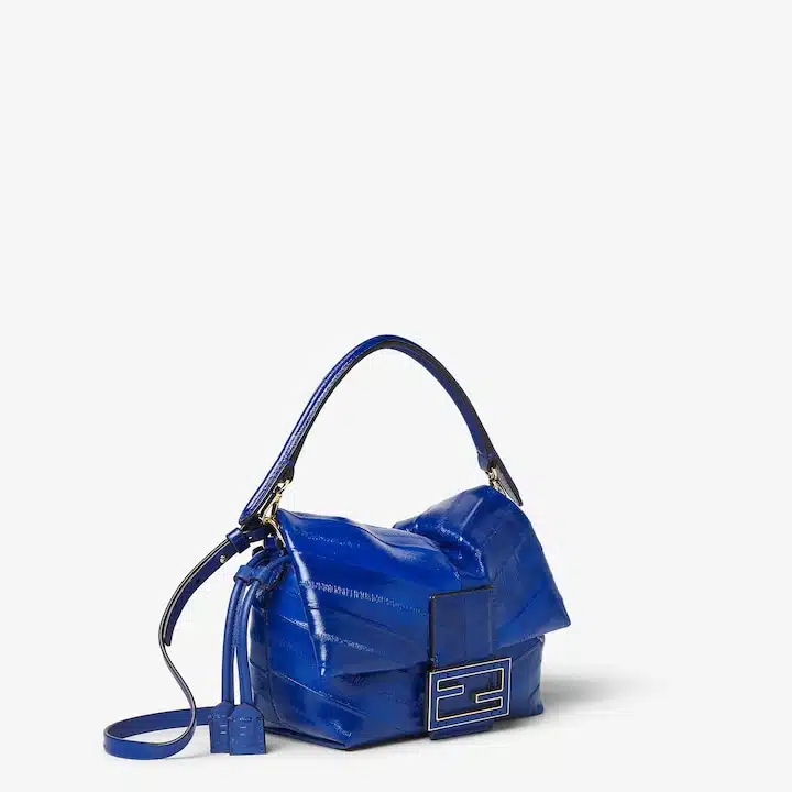 Mamma Baguette Small Electric blue inlaid hagfish mini-bag - Image 3