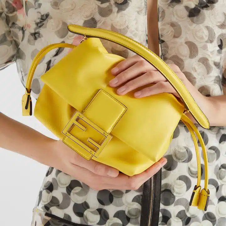 Mamma Baguette Small Broom yellow nappa leather mini-bag - Image 3