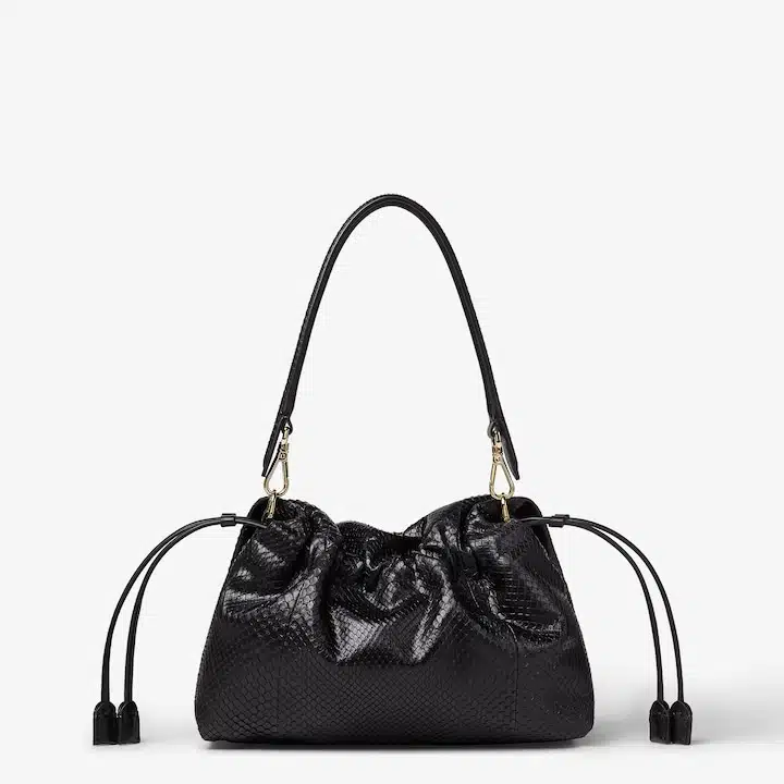 Mamma Baguette Medium Black python leather bag - Image 2