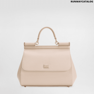 Large Sicily handbag in dauphine calfskin