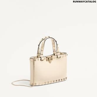 Rockstud Mini Shopping Bag In Grainy Calfskin