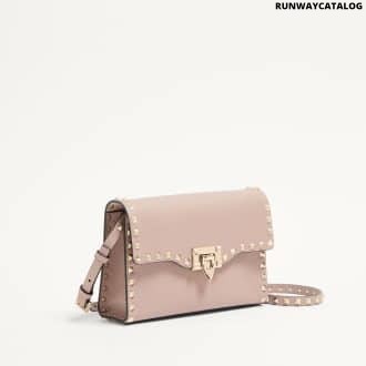 Small Rockstud Grainy Calfskin Crossbody Bag
