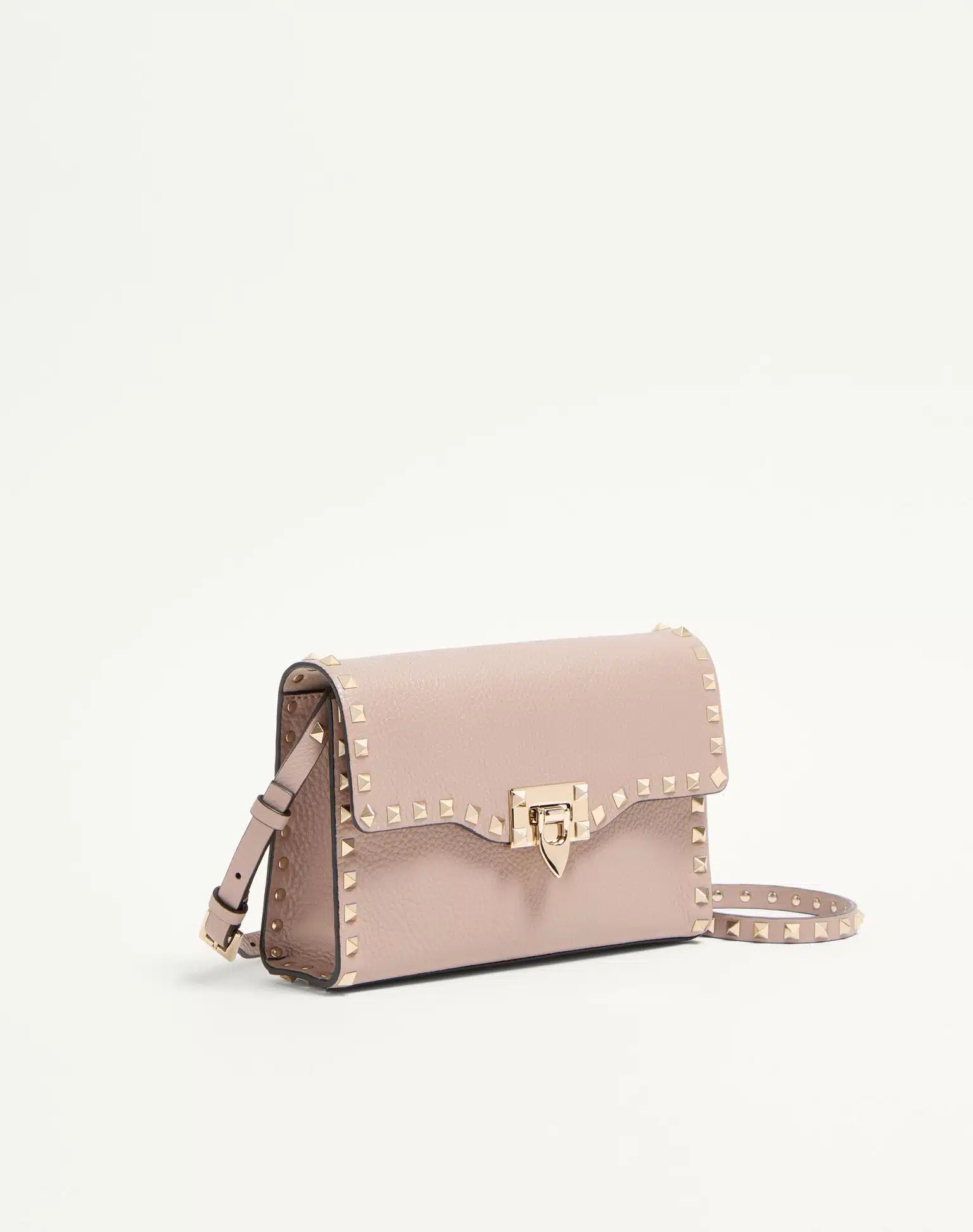 Small Rockstud Grainy Calfskin Crossbody Bag