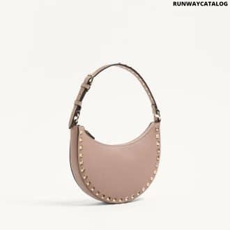 Mini Rockstud Hobo Bag In Grainy Calfskin