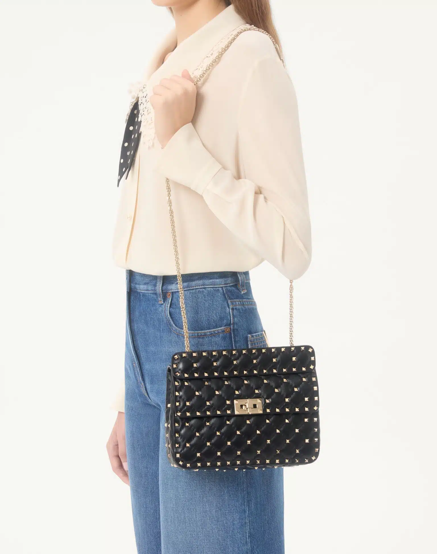 Medium Nappa Rockstud Spike Bag