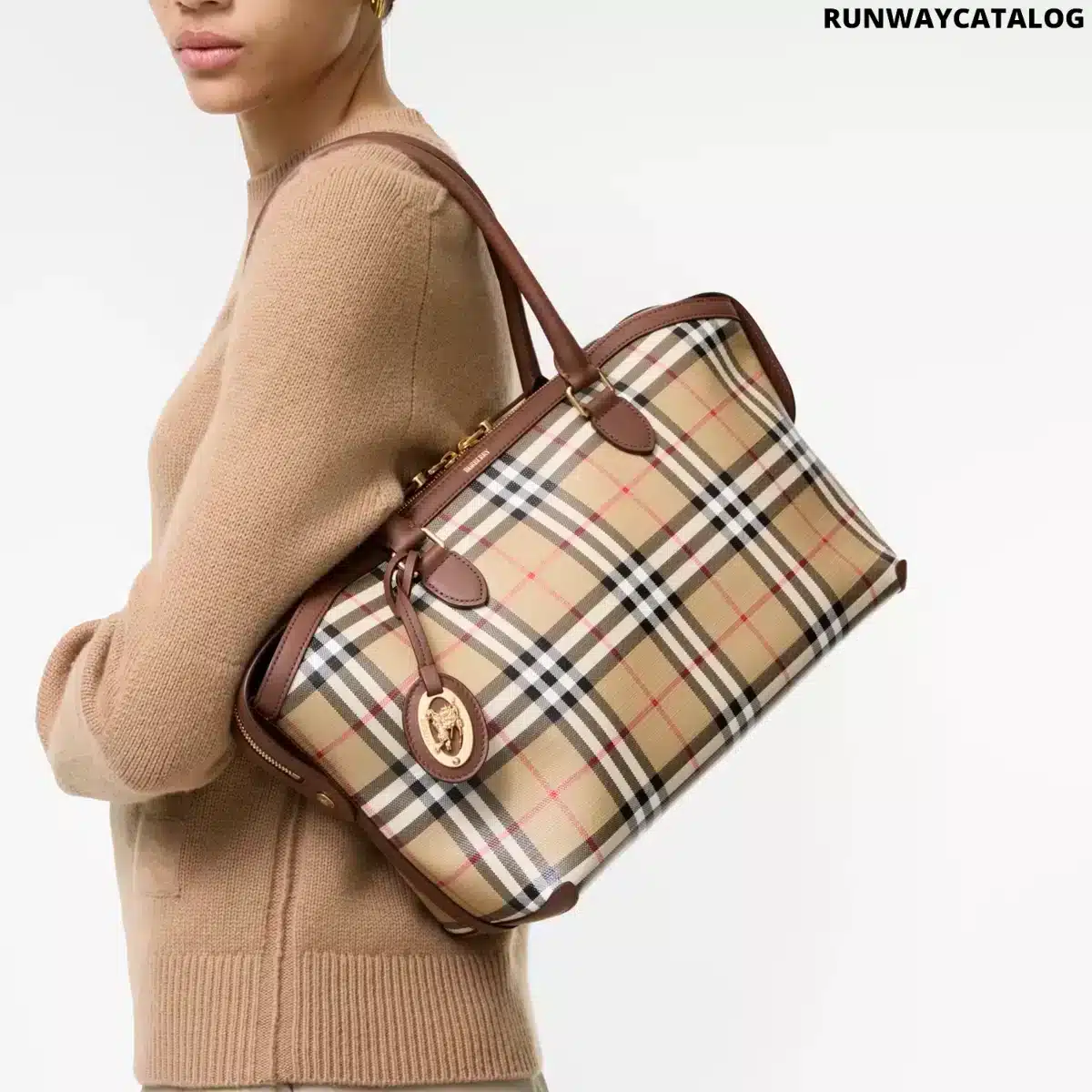 Small Check Zip Tote - Image 2