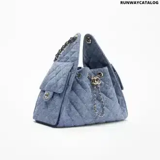 Washed Denim & Gold-Tone Metal  Blue