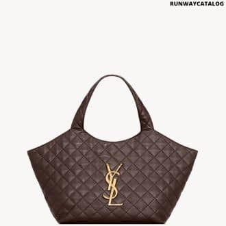 ICARE MEDIUM IN QUILTED NAPPA DARK CHOCOLATE