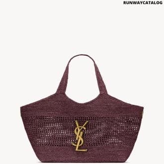 ICARE MEDIUM IN RAFFIA ROUGE CABERNET