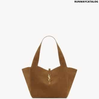 LE 5 À 7 SMALL BEA IN SUEDE CARAMEL COGNAC