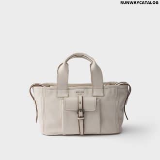 Prada Route medium leather tote bag