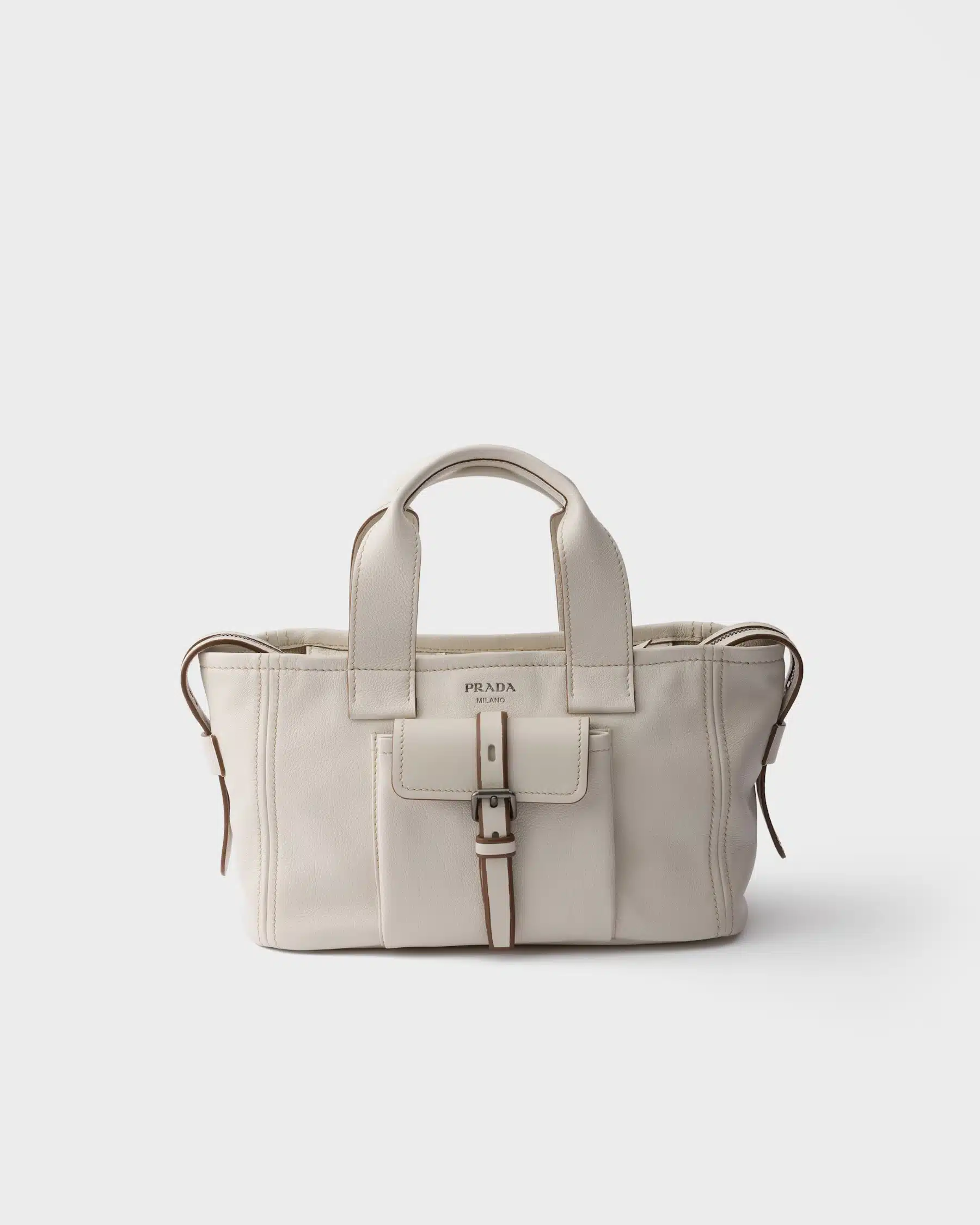 Prada Route medium leather tote bag